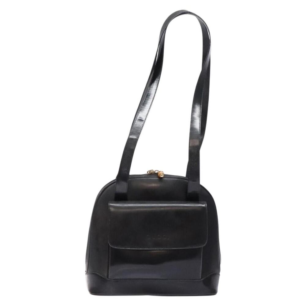 GUCCI Shoulder Bag Leather Black Gold 001 3444 001 3444 - Picture 2 of 13